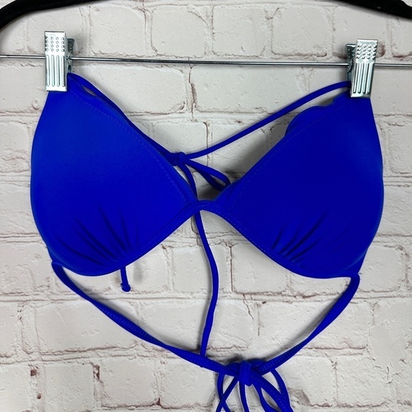 NB NO BOUNDARIES blue women's swim‎ bikini top, sz M 7-9, GUC - Picture 1 of 4